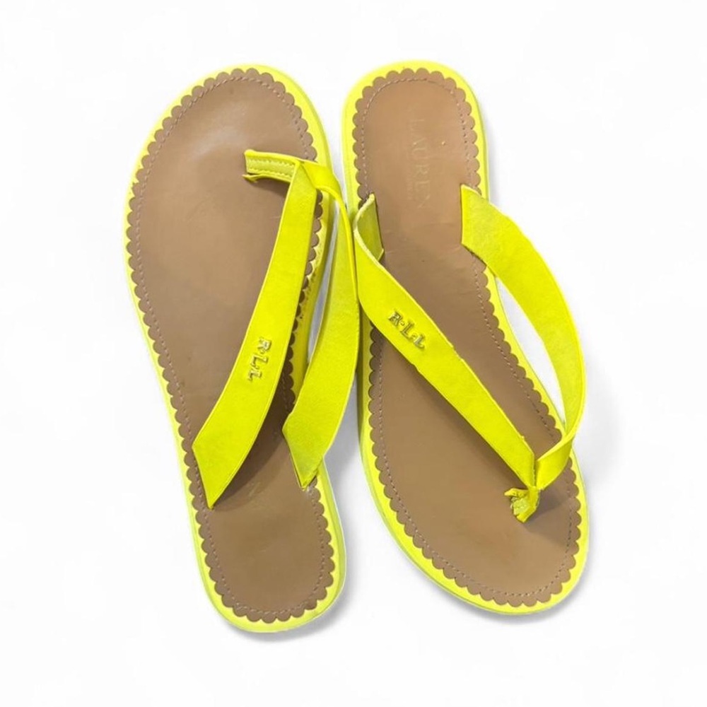 Yellow Ralph Lauren Flip Flops